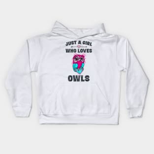 Girls Owls Lover Owl Design Kids Hoodie